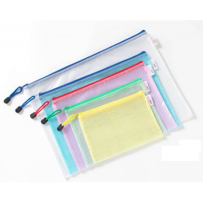 Portable Waterproof Plastic Thickened A4 A3 A5 A6 B4 B5 B6 B8 Mesh Pvc Zipper Bag Transparent File Folder Bags