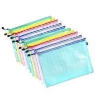 Pvc Mesh Zipper Bag Plastic Document Bag Zipper File Folder Bag Storage Pouch