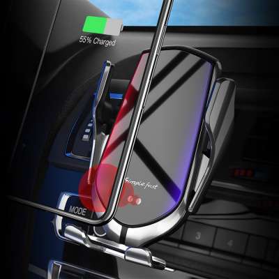 Top selling Smart Sensor 10W 10w wireless charger Fast Charging R2 wireless car phone holder and charger for phones