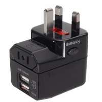 Universal WorldWide Travel charger Adapter Plug With 2 USB Charging Port Adapter