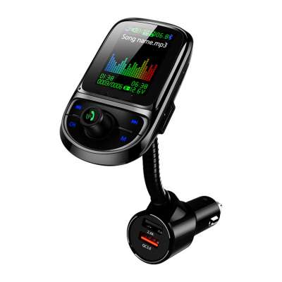 Colorful HD screen 1.77 inch car MP3 U Disk / TF Card Music Player BT 5.0 FM transmitter QC3.0 Fast Charge C85 for Many Car